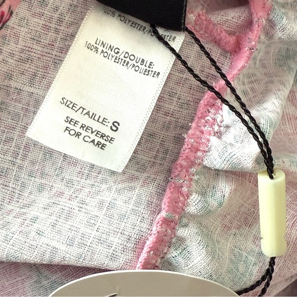 PEIXOTO Floral Patchwork Puff Long Sleeve Smocked Waist Tiered Ruffle Dress S - Picture 7 of 7